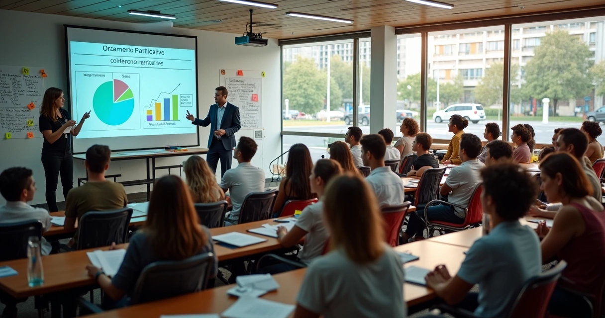 Reunião de orçamento participativo com moradores em cidade média