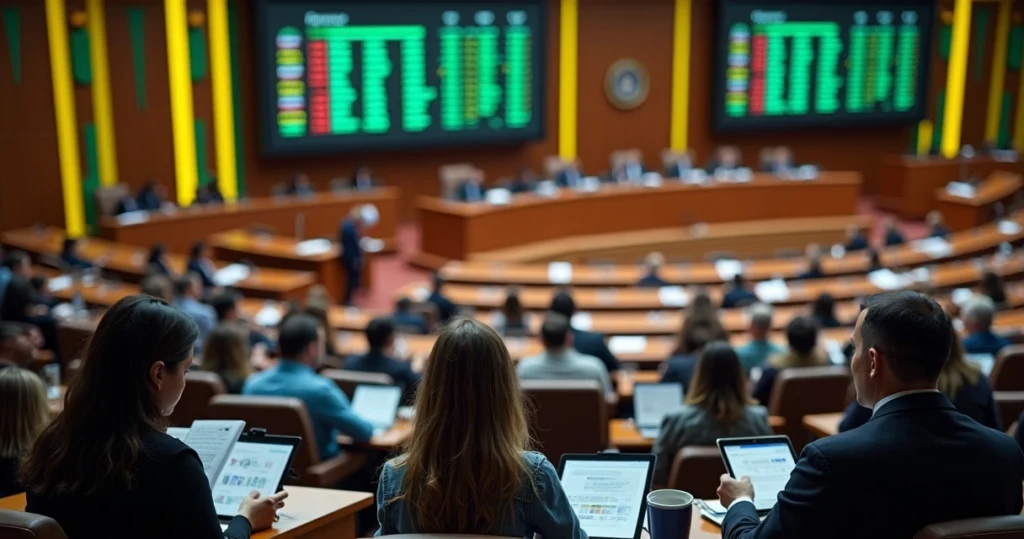 Cidadãos acompanhando votação em plenário da Câmara em Brasília